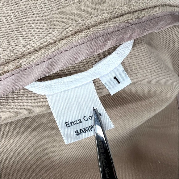 ENZA COSTA Twill Belted Jacket Womens Small Clay Tan Linen Blazer Wrap NEW - Picture 15 of 16